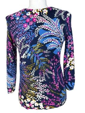 Talbots Cahmere Botanical -Print Long Sleeve Top S Fall Everyday